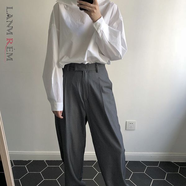 high waist gray trousers arrivals loose fit wide leg pants women fashion tide spring autumn 2e1525 210507, Black;white
high waist gray trousers arrivals loose fit wide leg pants women fashion tide spring autumn 2e1525 210507, Black;white
