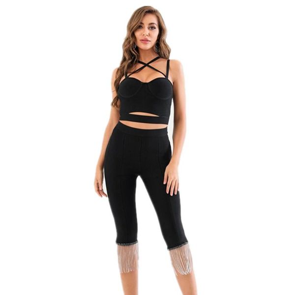 women's tracksuits women sleeveless tassel diamonds blacktwo pieces bandage set 2021 celebrity designer high street fashion, Gray
women's tracksuits women sleeveless tassel diamonds blacktwo pieces bandage set 2021 celebrity designer high street fashion, Gray