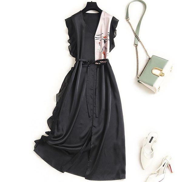casual dresses women designer fashion color block satin dress 2021 spring summer ruffles sleeveless v-neck elegant black, Black;gray
casual dresses women designer fashion color block satin dress 2021 spring summer ruffles sleeveless v-neck elegant black, Black;gray