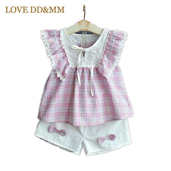 love dd&mm girls sets summer lace plaid cotton short sleeve t-shirts shorts suit for kids clothing outfits costume 210715, White
love dd&mm girls sets summer lace plaid cotton short sleeve t-shirts shorts suit for kids clothing outfits costume 210715, White