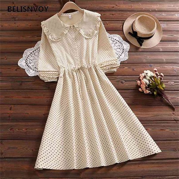 mori girl polka dot printed elegant vestidos spring autumn cute peter pan collar apricot dress long sleeve women kawaii robe 210520, Black;gray
mori girl polka dot printed elegant vestidos spring autumn cute peter pan collar apricot dress long sleeve women kawaii robe 210520, Black;gray