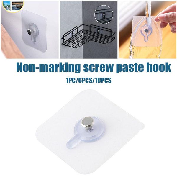 1/6/10 pcs pvc wall-mounted nails practical transparent strong adhesive screw wall nail poster stick hook hug- hooks & rails
1/6/10 pcs pvc wall-mounted nails practical transparent strong adhesive screw wall nail poster stick hook hug- hooks & rails