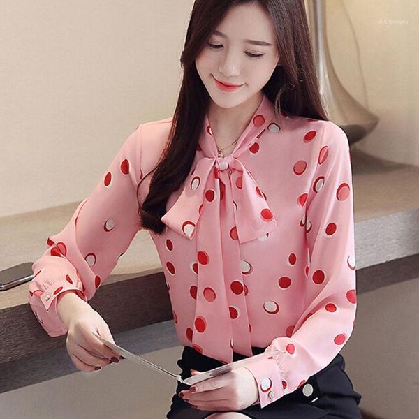 women spring summer style chiffon blouses shirts lady casual long sleeve bow tie collar polka dot printed blusas df3037 women's, White
women spring summer style chiffon blouses shirts lady casual long sleeve bow tie collar polka dot printed blusas df3037 women's, White