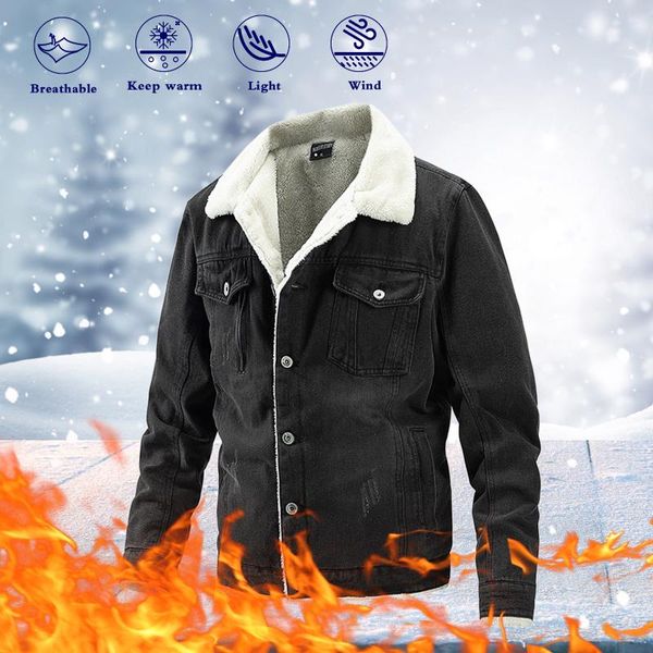 men's jackets men solid color winter jean outerwear warm denim coats large size wool liner thicker #t2g, Black;brown
men's jackets men solid color winter jean outerwear warm denim coats large size wool liner thicker #t2g, Black;brown