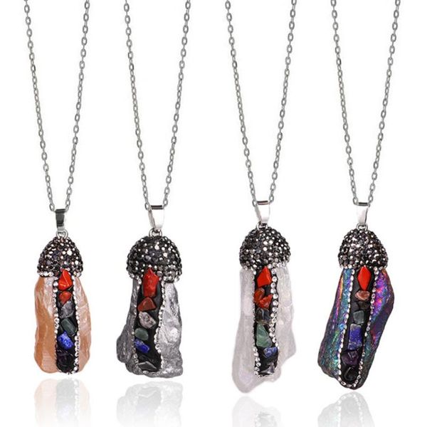 pendant necklaces fysl silver plated irregular shape crystal cluster link chain necklace with small stone healing chakra jewelry
pendant necklaces fysl silver plated irregular shape crystal cluster link chain necklace with small stone healing chakra jewelry