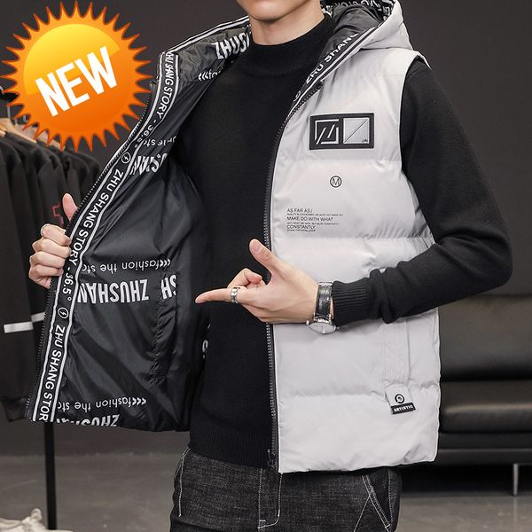 2021 new men winter sleeveless jacket down vest 's warm thick hooded coats male print work waistcoat dropshipping, Black
2021 new men winter sleeveless jacket down vest 's warm thick hooded coats male print work waistcoat dropshipping, Black