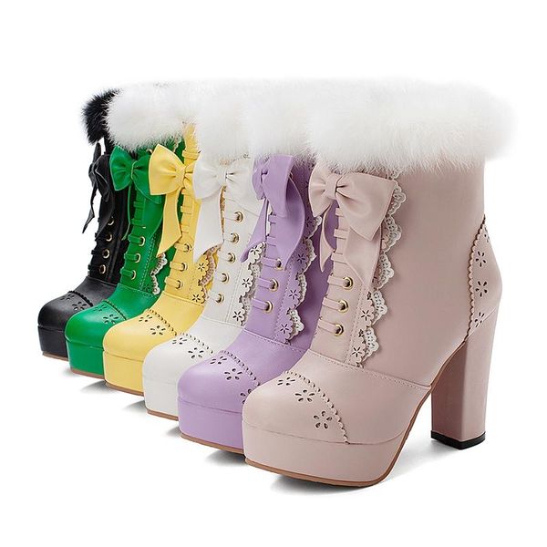 boots orcha lisa size 34-43 woman platform snow fur ankle in winter round toe shoes lolita bowtie bipper booties, Black
boots orcha lisa size 34-43 woman platform snow fur ankle in winter round toe shoes lolita bowtie bipper booties, Black