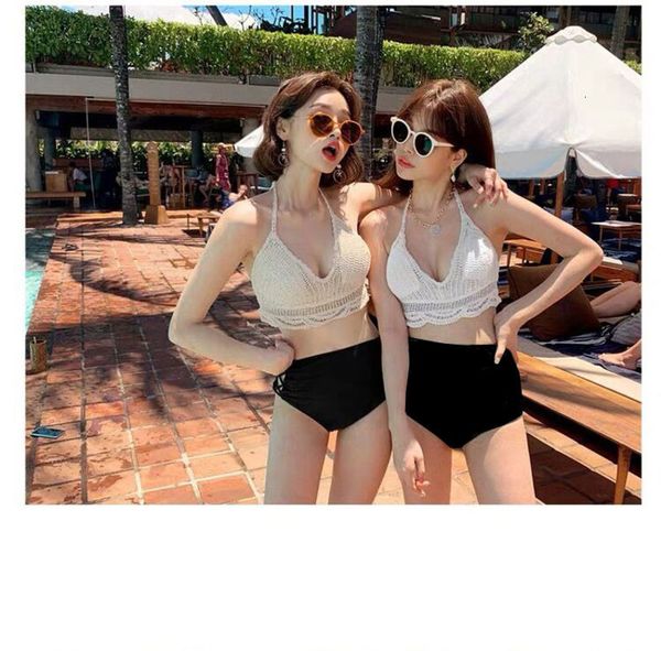 bikini spring resort knitted small chest thin cut out strap split swimsuit set, Black;white
bikini spring resort knitted small chest thin cut out strap split swimsuit set, Black;white