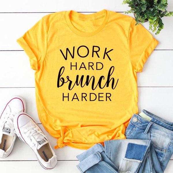 women's t-shirt work hard brunch harder fashion graphic women tshirt harajuku cotton o neck female clothing short sleeve tees plus size, White
women's t-shirt work hard brunch harder fashion graphic women tshirt harajuku cotton o neck female clothing short sleeve tees plus size, White