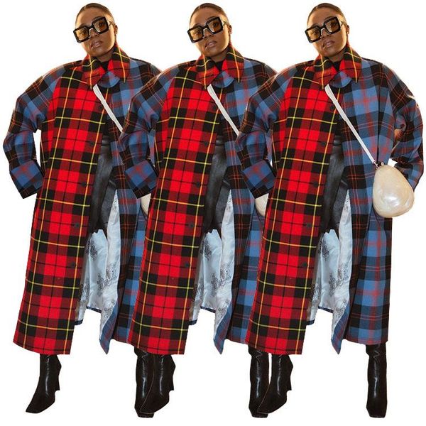 women's trench coats sz6097 european and american fashion style commuting red blue plaid coat, Tan;black
women's trench coats sz6097 european and american fashion style commuting red blue plaid coat, Tan;black