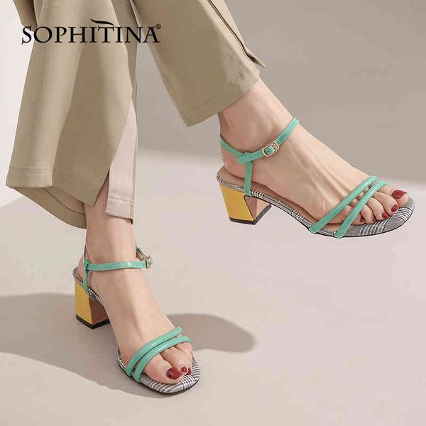 sophitina fashion sandals female summer mixed colors thick heel comfortable shoes ankle buckle genuine leather women shoes ao570 210513, Black
sophitina fashion sandals female summer mixed colors thick heel comfortable shoes ankle buckle genuine leather women shoes ao570 210513, Black