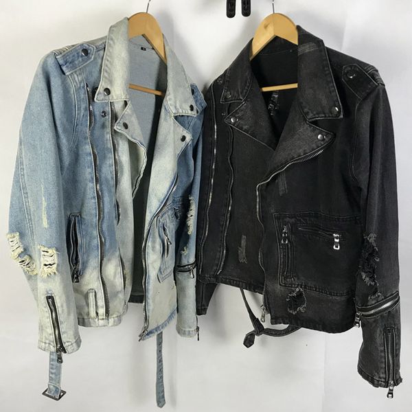 men's jackets american street style fashion retro blue black destroyed ripped denim hip hop punk biker coat ut8j, Black;brown
men's jackets american street style fashion retro blue black destroyed ripped denim hip hop punk biker coat ut8j, Black;brown