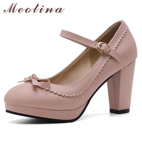 dress shoes meotina high heels women pumps buckle thick party bow round toe wedding ladies red white plus size 33-46, Black
dress shoes meotina high heels women pumps buckle thick party bow round toe wedding ladies red white plus size 33-46, Black