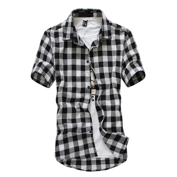 men's casual shirts plaid short sleeve men button-down summer tee chemise classic clothing 2021 -3xl, White;black
men's casual shirts plaid short sleeve men button-down summer tee chemise classic clothing 2021 -3xl, White;black
