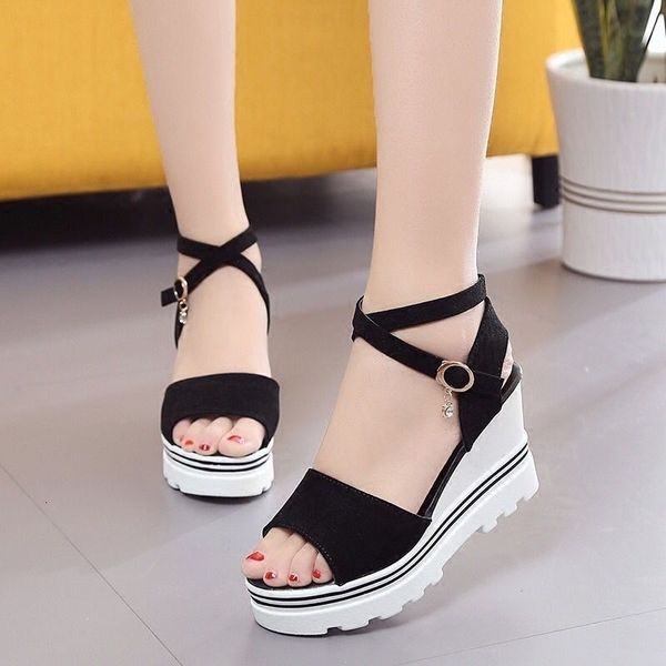 sandals magical han chao fashion frosted slope high-heeled pine cake thick bottom all-match casual student women's shoes gae1, Black
sandals magical han chao fashion frosted slope high-heeled pine cake thick bottom all-match casual student women's shoes gae1, Black