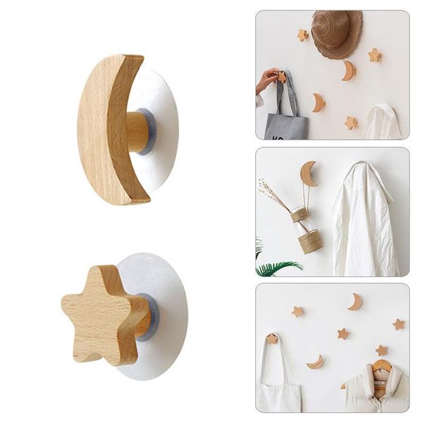 hooks & rails solid wooden star moon shape self adhesive wall hanger towels bags keys clothes coat hook room storage rack decoration
hooks & rails solid wooden star moon shape self adhesive wall hanger towels bags keys clothes coat hook room storage rack decoration
