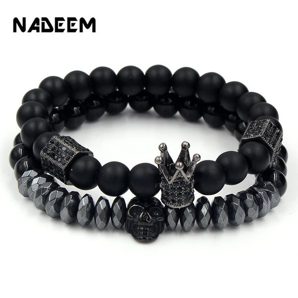 charm bracelets punk jewelry cz skull skeleton crown bracelet hematite stone beads sets for men women pulseira masculina bileklik, Golden;silver
charm bracelets punk jewelry cz skull skeleton crown bracelet hematite stone beads sets for men women pulseira masculina bileklik, Golden;silver