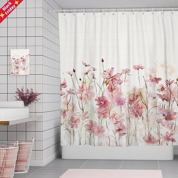 designer fabric shower curtain pink flower bathroom curtains set with hooks ring waterproof bath for spring home decor
designer fabric shower curtain pink flower bathroom curtains set with hooks ring waterproof bath for spring home decor
