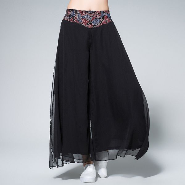 women's pants & capris chiffon summer wide leg ankle-length trousers female thin elastic waist loose embroidery ijgh, Black;white
women's pants & capris chiffon summer wide leg ankle-length trousers female thin elastic waist loose embroidery ijgh, Black;white