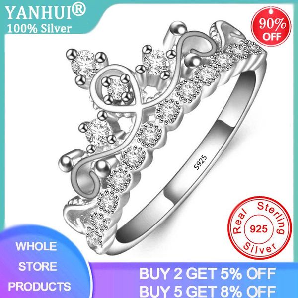 cluster rings yanhui original 100% 925 sterling silver ring enchanted crown open fashion clear shine cz tiara adjustable size r029, Golden;silver
cluster rings yanhui original 100% 925 sterling silver ring enchanted crown open fashion clear shine cz tiara adjustable size r029, Golden;silver