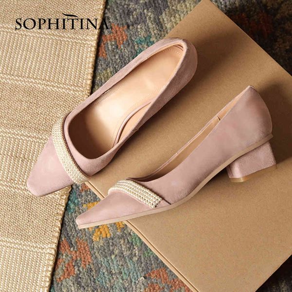 sophitina pumps shoes women mid heels genuine leather basic pearl sweet style square toe spring autumn string bead pumps fo203 210513, Black
sophitina pumps shoes women mid heels genuine leather basic pearl sweet style square toe spring autumn string bead pumps fo203 210513, Black