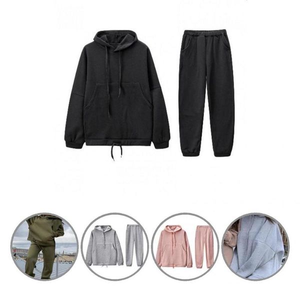 women's two piece pants sporty outfit thick all-match ankle banded solid color hooded sweatshirt set women for vacation, White
women's two piece pants sporty outfit thick all-match ankle banded solid color hooded sweatshirt set women for vacation, White