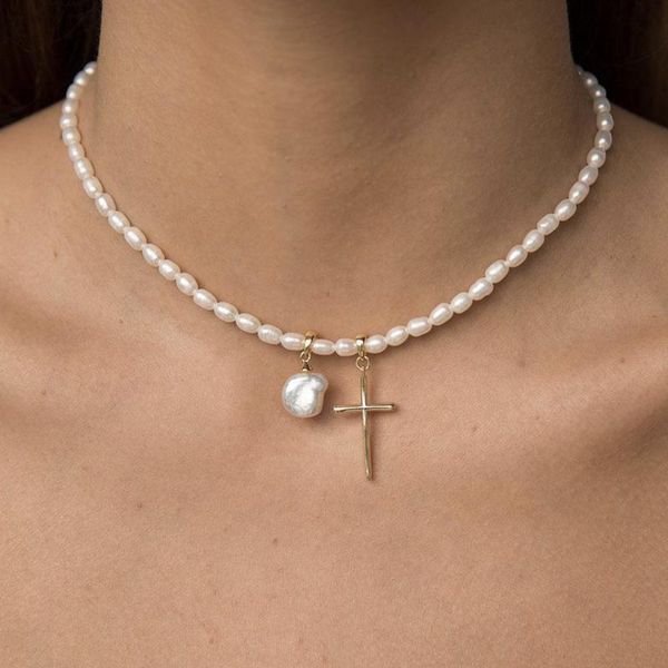 chokers personality mix cross freshwater pearl necklace niche design retro simple clavicle gift women fashion beads, Golden;silver
chokers personality mix cross freshwater pearl necklace niche design retro simple clavicle gift women fashion beads, Golden;silver