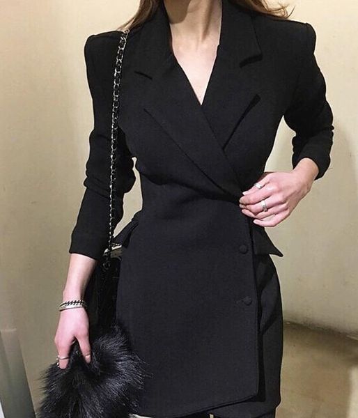 casual dresses 2021 office blazer black red formal wear elegant women double breasted jacket female suit spring ladies clothes, Black;gray 
casual dresses 2021 office blazer black red formal wear elegant women double breasted jacket female suit spring ladies clothes, Black;gray