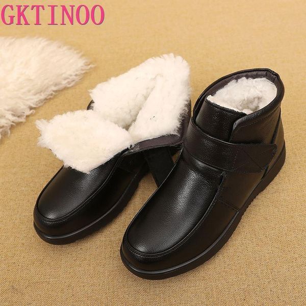 boots gktinoo fashion winter women genuine leather ankle female thick wool warm snow mother waterproof non-slip booties, Black
boots gktinoo fashion winter women genuine leather ankle female thick wool warm snow mother waterproof non-slip booties, Black