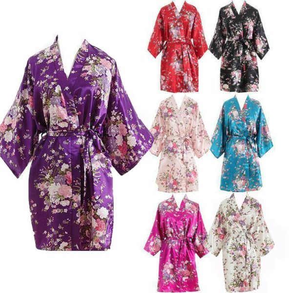women's sleepwear 2021 women short floral kimono robe lightweight soft cozy bridal party for bridesmaid satin gown, Black;red
women's sleepwear 2021 women short floral kimono robe lightweight soft cozy bridal party for bridesmaid satin gown, Black;red
