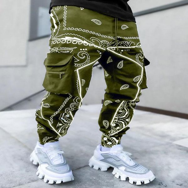 men's pants fashion printed cashew blossom loose harem high street multi bag overalls casual hip hop clothing, Black
men's pants fashion printed cashew blossom loose harem high street multi bag overalls casual hip hop clothing, Black