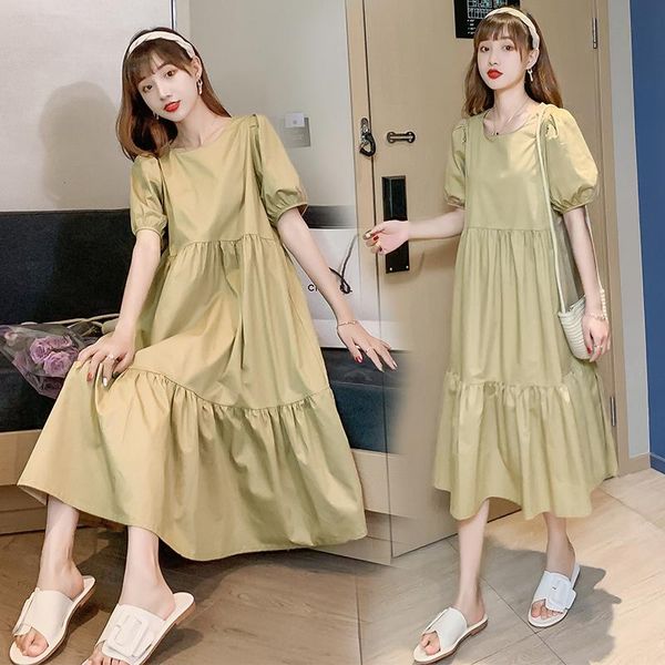 6223# maternity dress plain color summer short sleeves loose stylish dress pregnant women mom, White
6223# maternity dress plain color summer short sleeves loose stylish dress pregnant women mom, White