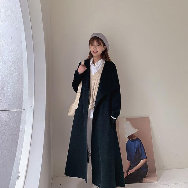 women's wool & blends long water ripple 2021 autumn double-sided dalian korean slim fit coat lapel wear, Black
women's wool & blends long water ripple 2021 autumn double-sided dalian korean slim fit coat lapel wear, Black