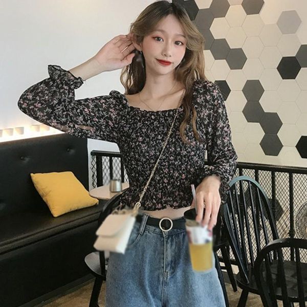 summer puff sleeve pleated shirts casual square collar blusas women floral print chiffon blouses women's &, White
summer puff sleeve pleated shirts casual square collar blusas women floral print chiffon blouses women's &, White