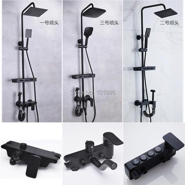 cold & water brass material black color 4 wayout shower faucet bathroom sets
cold & water brass material black color 4 wayout shower faucet bathroom sets