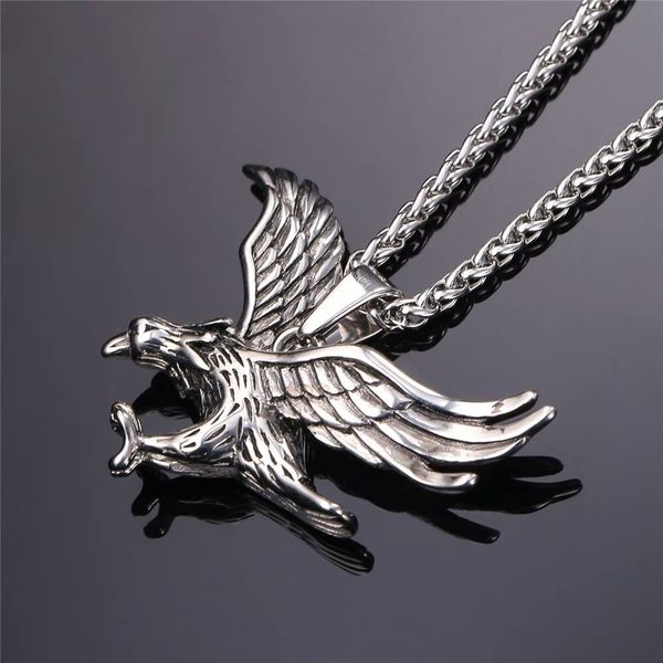 men stainless steel/18k gold plated chain cool king of the sky hawk eagle pendant necklace, Silver
men stainless steel/18k gold plated chain cool king of the sky hawk eagle pendant necklace, Silver