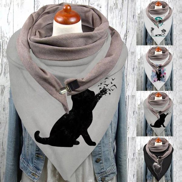 scarves women autumn winter warm windproof cat prints double-layer buckle scarf designer brand fashion, Blue;gray
scarves women autumn winter warm windproof cat prints double-layer buckle scarf designer brand fashion, Blue;gray