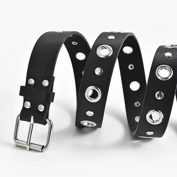fashion punk woman belt metal buckle casual decoration hollow out rivets mosaic female trousers accessories belts, Black;brown 
fashion punk woman belt metal buckle casual decoration hollow out rivets mosaic female trousers accessories belts, Black;brown
