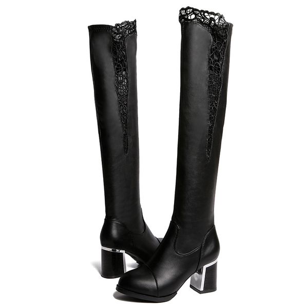 large size women's boots 2021 european and american style hollow fashion high heel over knee plush warm boot eu35-eu40, Black
large size women's boots 2021 european and american style hollow fashion high heel over knee plush warm boot eu35-eu40, Black