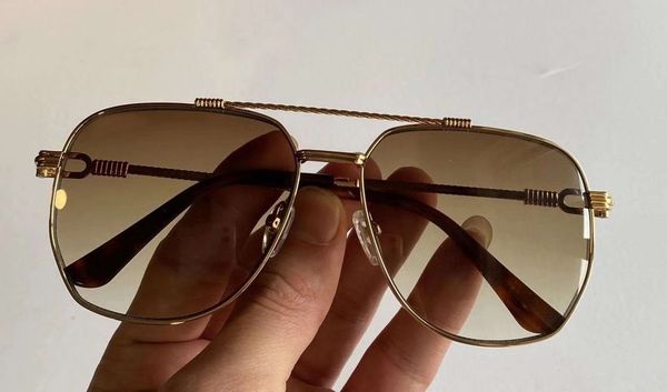 square pilot sunglasses 0868 gold metal brown gradient gafas de sol men fashion sunglasses with box, White;black
square pilot sunglasses 0868 gold metal brown gradient gafas de sol men fashion sunglasses with box, White;black