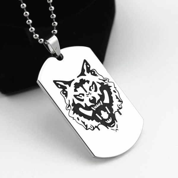 pendant necklaces minimalist mens stainless steel wolf pattern dog tag necklace high polished male collar accessories, Silver
pendant necklaces minimalist mens stainless steel wolf pattern dog tag necklace high polished male collar accessories, Silver