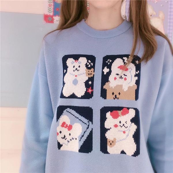 women's sweaters 2021 cute cartoon o-neck long sleeve keep warm pullover sweater girls winter jumper women vitality girl ie sweet, White;black
women's sweaters 2021 cute cartoon o-neck long sleeve keep warm pullover sweater girls winter jumper women vitality girl ie sweet, White;black