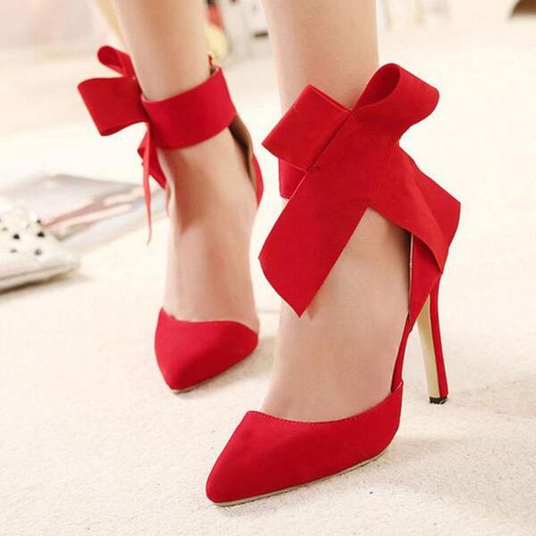 women big bow pumps bowknot pointed stiletto shoes woman high heels ankle strap wedding ladies dress, Black 
women big bow pumps bowknot pointed stiletto shoes woman high heels ankle strap wedding ladies dress, Black
