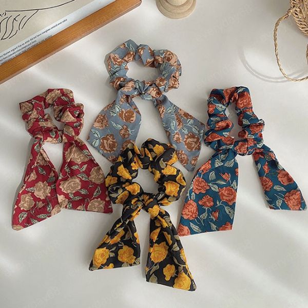 floral print scrunchies elastic hair bands vintage bow knotted hair rope diy ponytail hoder hair tie accessories, Pink
floral print scrunchies elastic hair bands vintage bow knotted hair rope diy ponytail hoder hair tie accessories, Pink