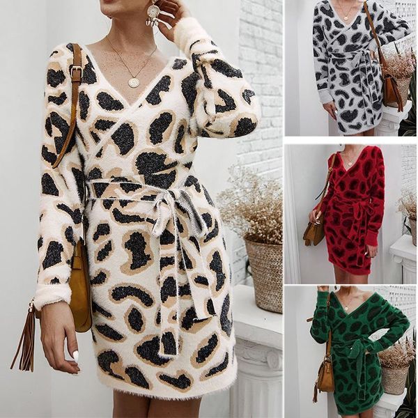 casual dresses knitted mini dress women autumn v neck long sleeve backless sashes hips leopard warm sweater, Black;gray
casual dresses knitted mini dress women autumn v neck long sleeve backless sashes hips leopard warm sweater, Black;gray