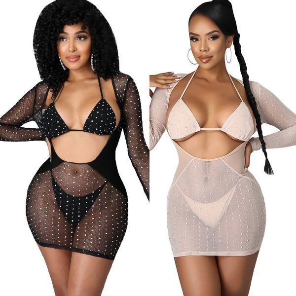 women's tracksuits women set diamonds bandage bra low waist paties mesh cut out full sleeve mini dress three piece outfit summer 2021, Gray
women's tracksuits women set diamonds bandage bra low waist paties mesh cut out full sleeve mini dress three piece outfit summer 2021, Gray