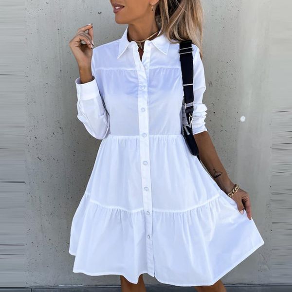 casual dresses 2022 spring long sleeved solid elegant shirt dress women turn-down collar loose ruffle plus size 3xl mini vestidos, Black;gray
casual dresses 2022 spring long sleeved solid elegant shirt dress women turn-down collar loose ruffle plus size 3xl mini vestidos, Black;gray