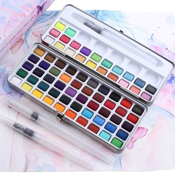 gift sets 2021 50/72/90/100 color portable pearlescent fluorescent concentrated solid watercolor paint set
gift sets 2021 50/72/90/100 color portable pearlescent fluorescent concentrated solid watercolor paint set