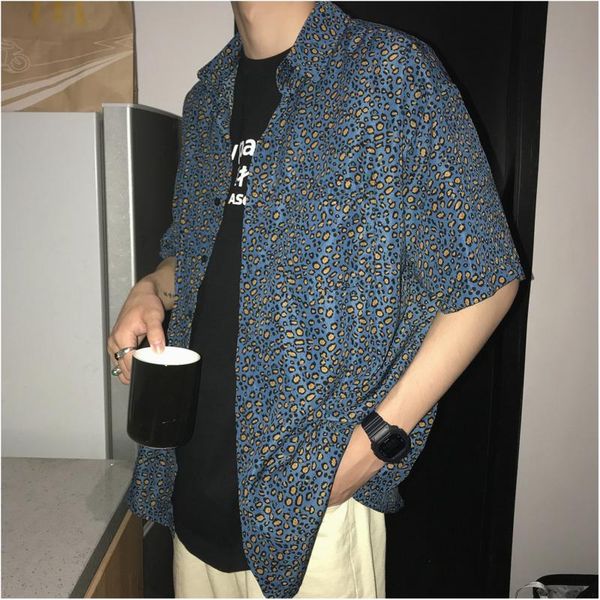 summer leopard shirt men's fashion casual man streetwear trend wild hip hop loose short-sleeved male clothes shirts, White;black
summer leopard shirt men's fashion casual man streetwear trend wild hip hop loose short-sleeved male clothes shirts, White;black