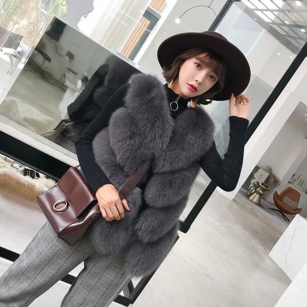 women's fur & faux real vest coat women clothes korean vintage sleeveless short waistcoat warm jacket chalecos para mujer zl673, Black
women's fur & faux real vest coat women clothes korean vintage sleeveless short waistcoat warm jacket chalecos para mujer zl673, Black